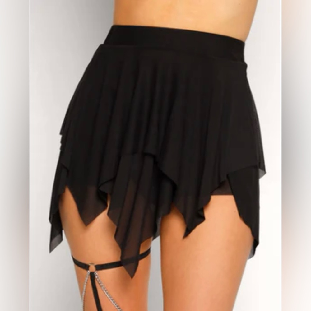 iHeartRaves Black Layered Skirt